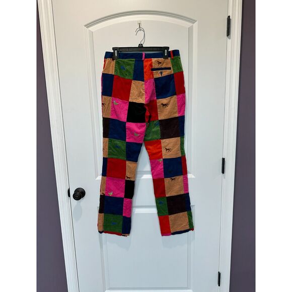 Vintage Lilly Pulitzer Patchwork Embroidered Corduroy Pants - Picture 1 of 9